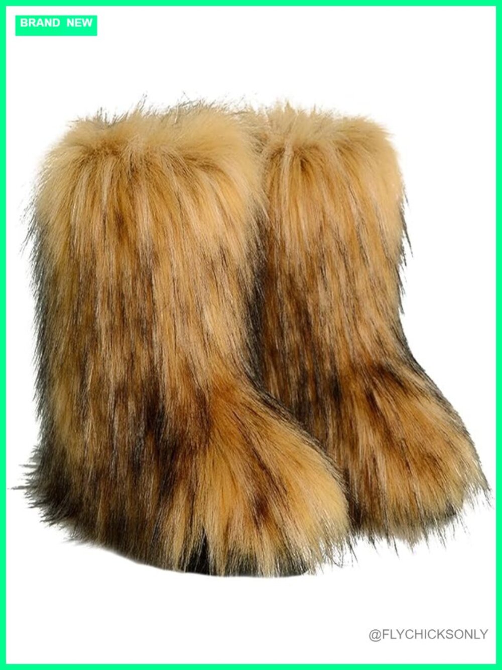 Women's Faux Fur Mid-Calf Snow Boots Fluffy Y2K Winter Warm